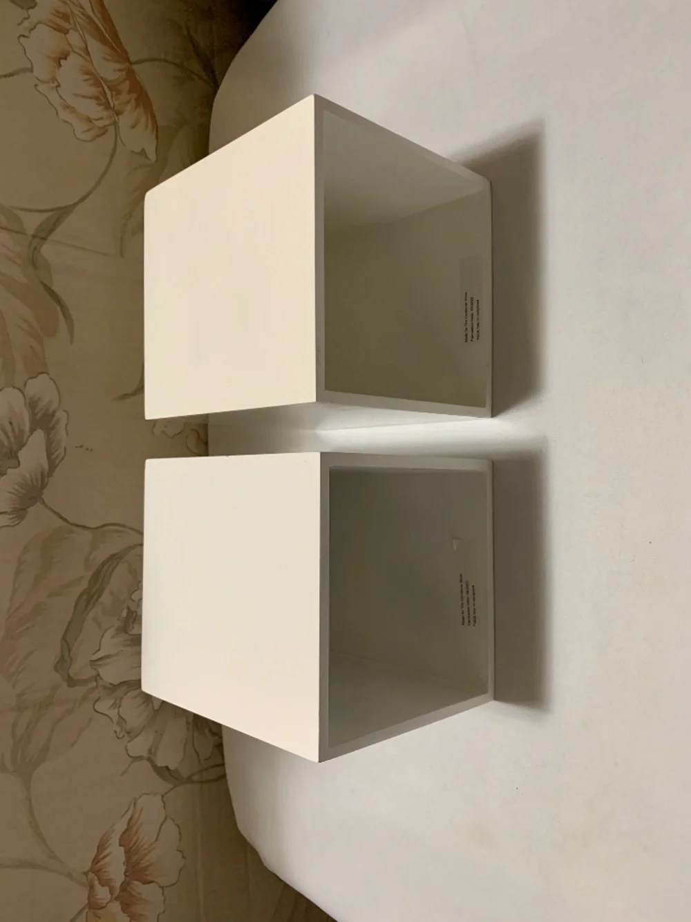 Lot of Two (2) The Container Store White Lacquer Square Tissue Box Covers
